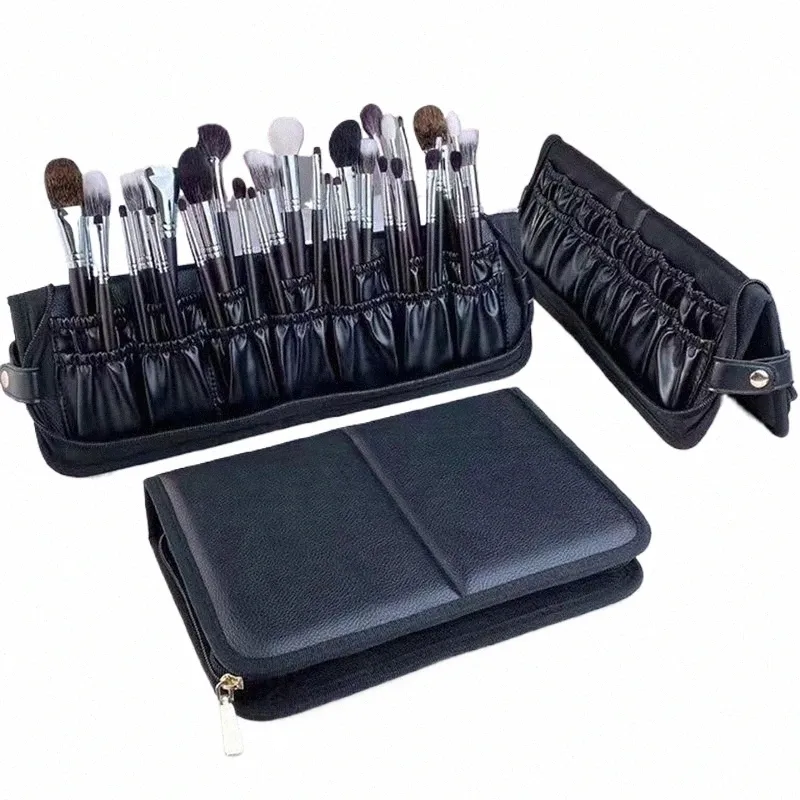 29 Holes Profial Fold Waterproof Women Makeup Brush Tools Bag Organizer Travel Powder Cosmetic Sets Toiletry Case Holder J2wx#