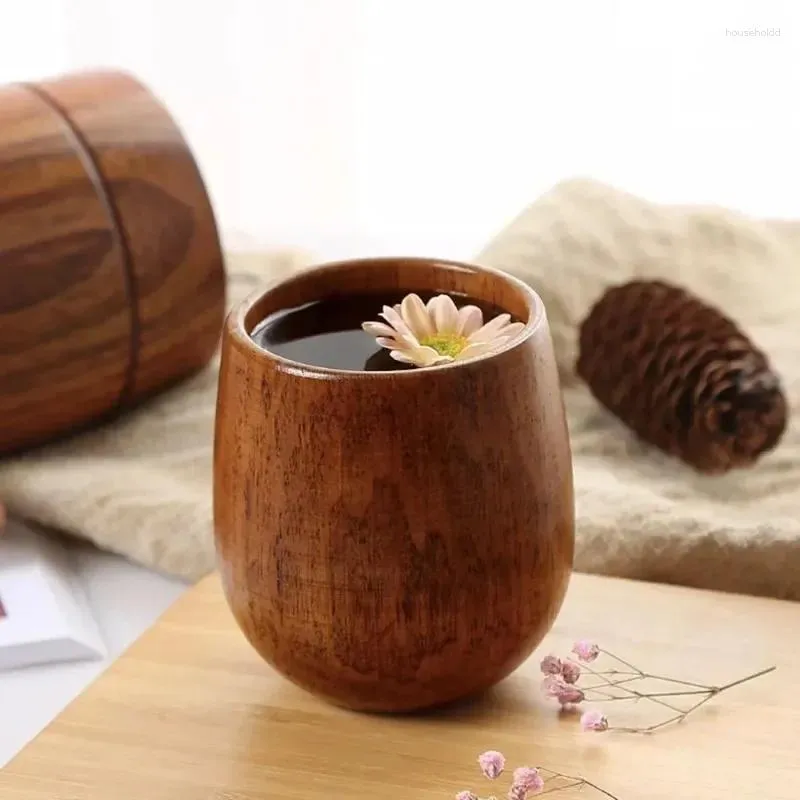 Tumblers Nordic Big Belly Cup Wooden Creative Wood Solid Wood Anti -Scalding Té