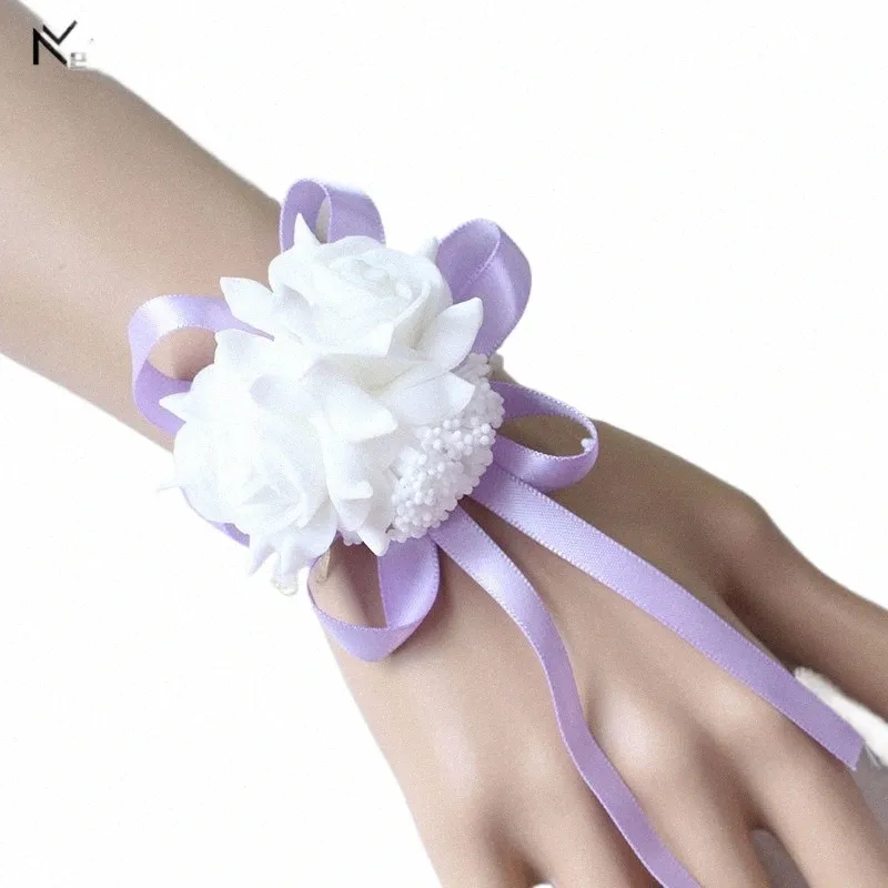 Hochzeitsgelenk Corsage Armband FRS Hochzeitsarmband Brautjungfer Schwestern Hand Frs Ribb Rosen Künstlicher Hochzeitsplaner Y3JK#