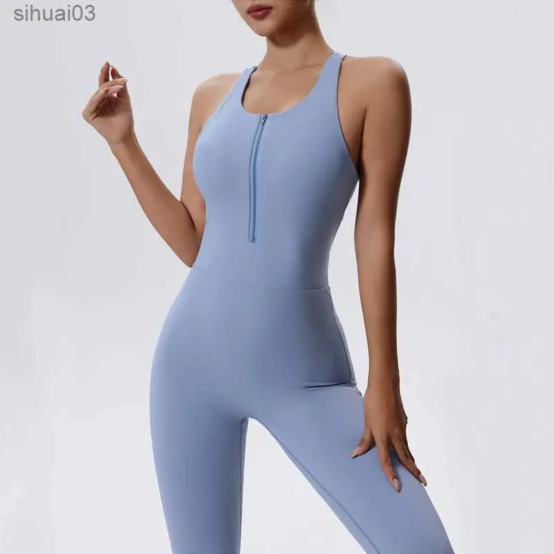 Women's Tracksuits Women Gym Running Jumpsuit Super Stretch Slim Fit One Piece Yoga Suit Breathable Quick Dry Workout Clothes Female SportswearL2403