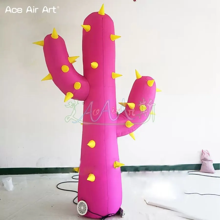 En gros de 8mh (26 pieds) avec un modèle de cactus gonflable rose pour la publicité / promotion / événements décoration