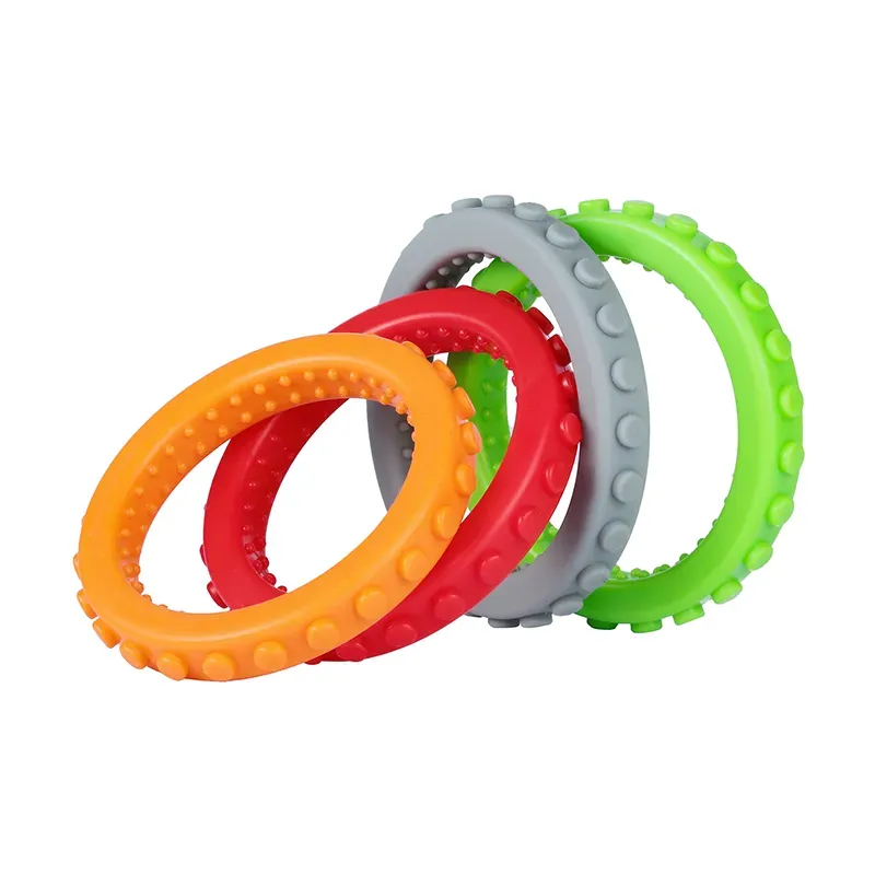 Brick Bracelet Textured Chew Bangle Baby Teethers FDA Approval Silicone Teething Toys for Toddler Kids Autism ADHD