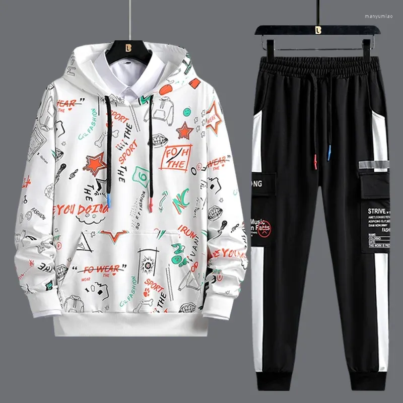 Men's Tracksuits 2024 Spring Autumn Men Fashion Tracksuit Hoodie And Sweatpants Casual Two Piece Set Mens Streetwear Outfit Sport Suit