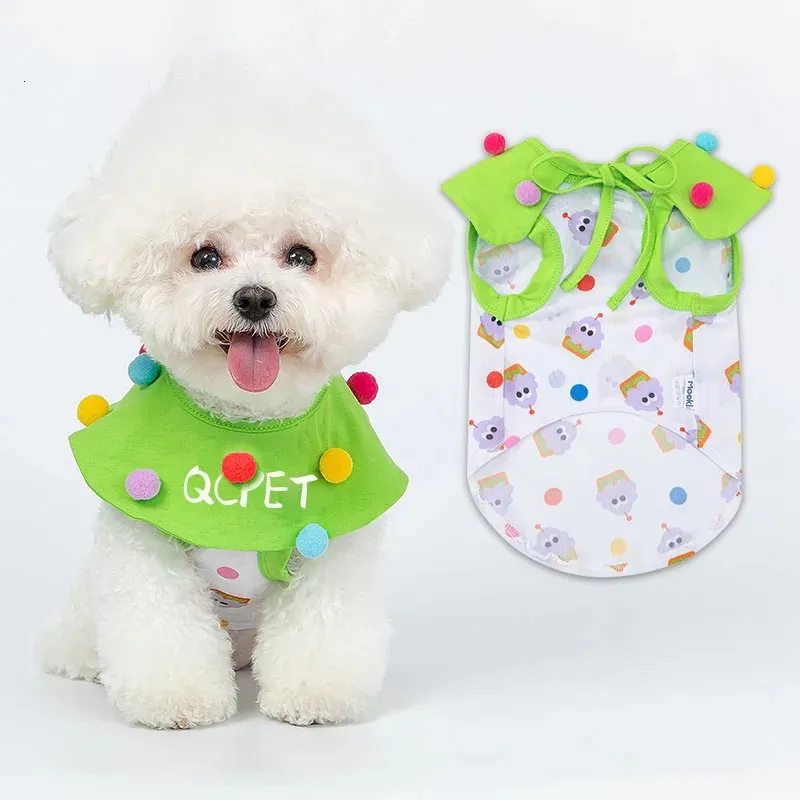 Pet Octopus Ice Cream Vest With Detachable Blanket Collar Mesh Fabric Breathable And Cool Dog Clothes Cat 240416