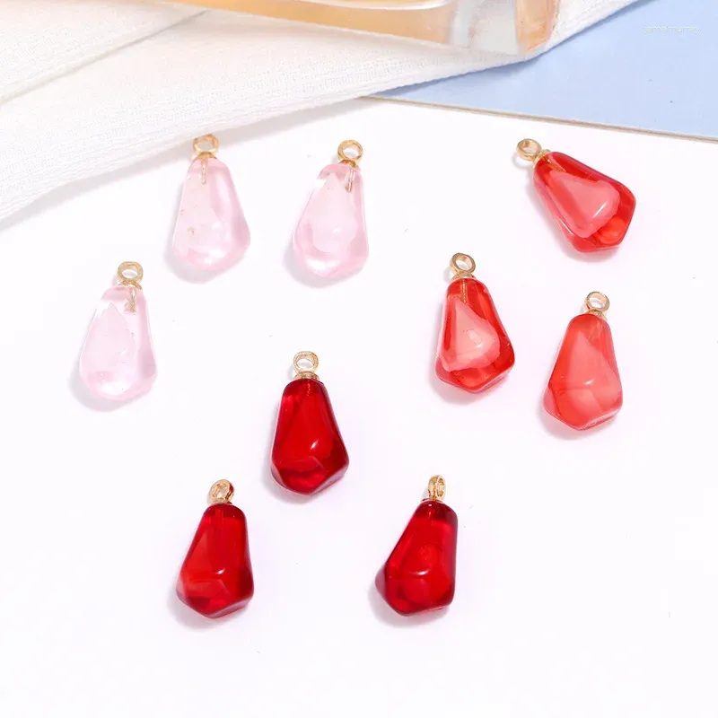 Ciondoli 10 pezzi Accessori per semi di melograno in resina rosa rosa piccoli orecchini a pendente collana che produce gioielli fai -da -te