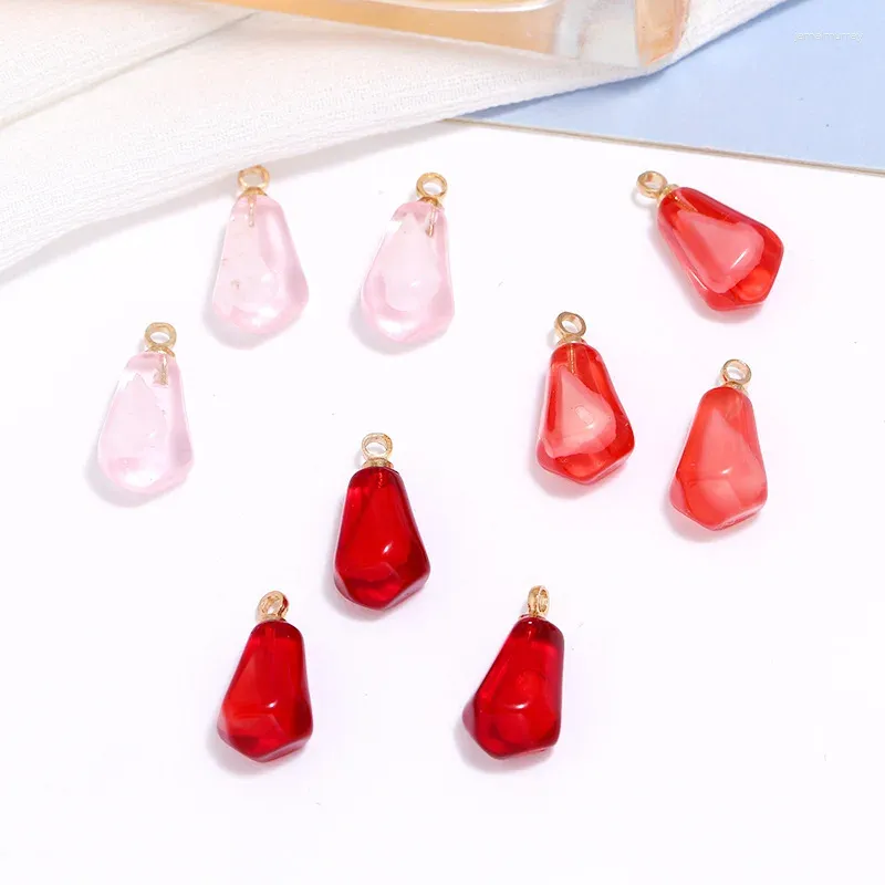 Charms 10pcs Résine Pomegranate Seed Accessoires Rose Rose Petite pendentif Boucles d'oreilles Collier Bijoux de bricolage