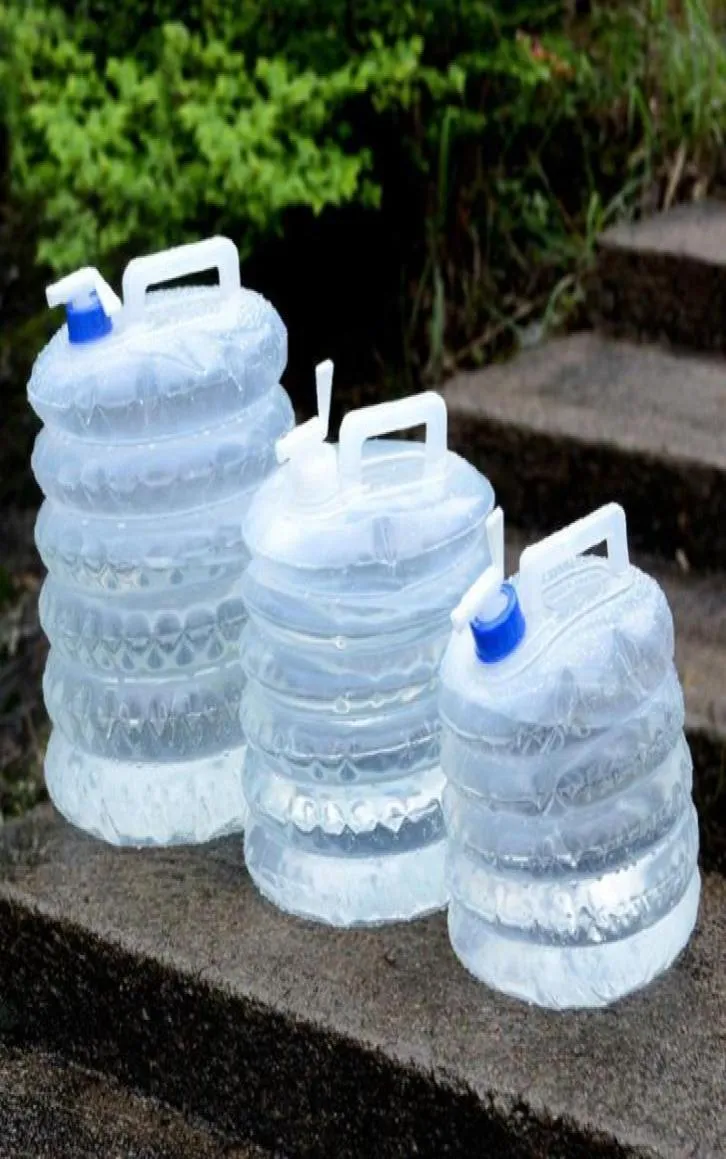 折りたたみ可能な水容器水バケツ5L10L15Lキャンプ保管キャリアの水差し屋外ハイキングサバイバル6424867