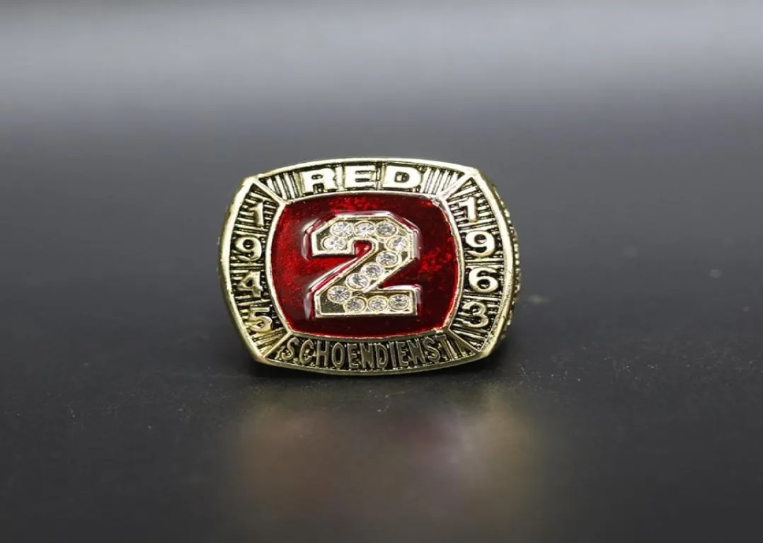 Hall of Fame Baseball 1945 1963 2 Red Schoendienst Team S Ship Ring met houten display box Souvenir Men Fan Gift5827246