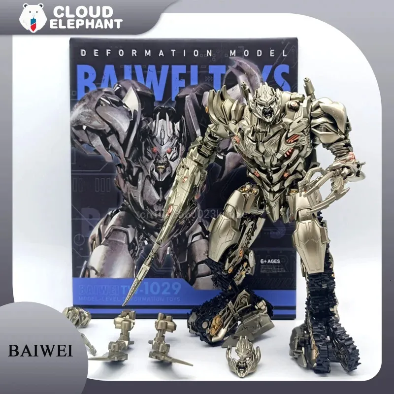 Baiwei Megatank TW1029 Transformation TW-1028 Movie Metal Coating KO SS13 KO SS56 Action Figure Collection Robot Ornement Cadeaux 240408