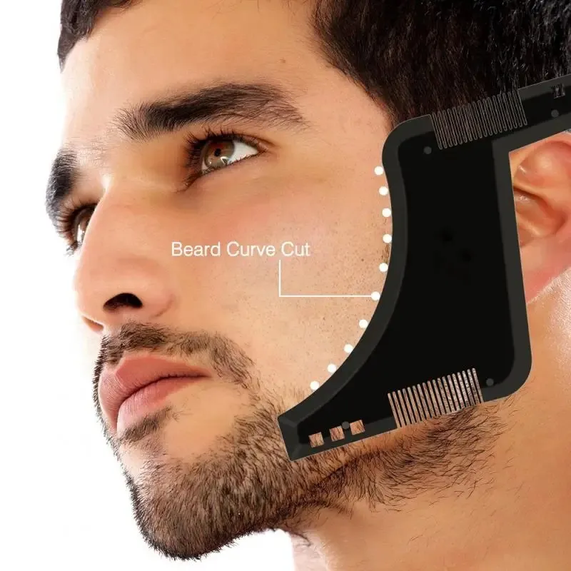 Men Beard Styling Template Stencil Beard Comb for Men Lightweight and Flexible Fits All-In-One Tool Beard