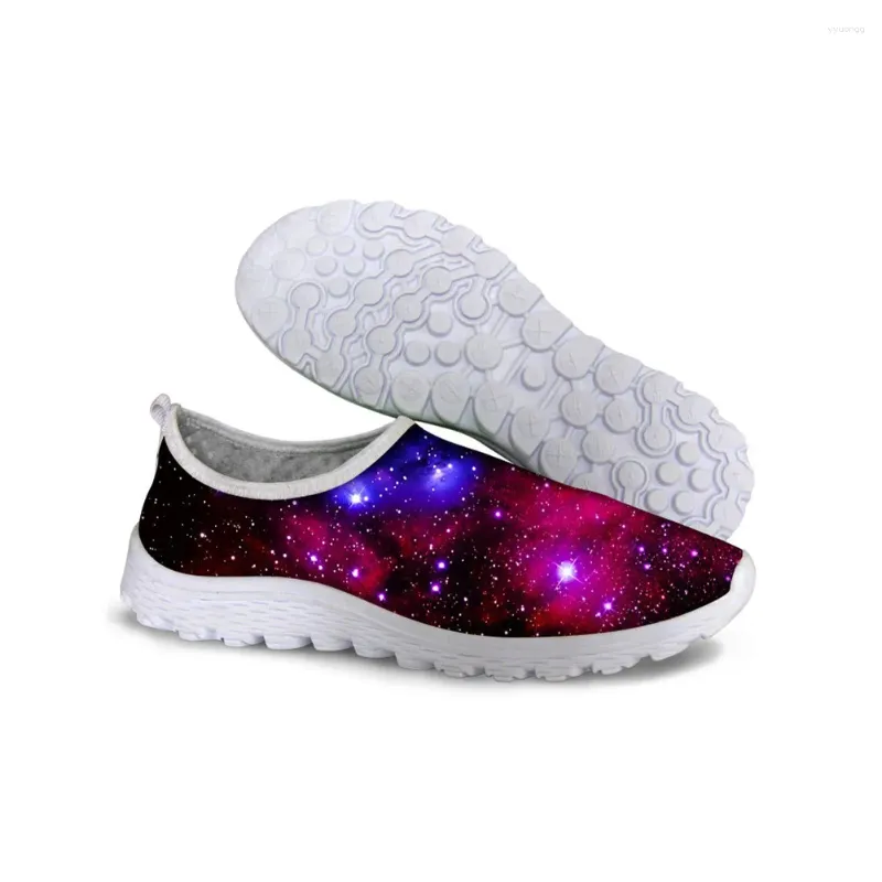 Casual Shoes Woman Flats för kvinnor Loafers Colorful Galaxy Pattern Ladies Mesh Outdoor Sneaker Slip On Flat Footwear 2024