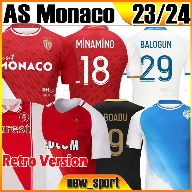 23 24 باسم Monaco Soccer Jerseys Mbappe #29 Falcao #9 Bernardo #10 Fabinho #2 2023 2024 Home Ben Yedder Volland Boadu Jean Lucas Maillots Diop Henrique S-XXL