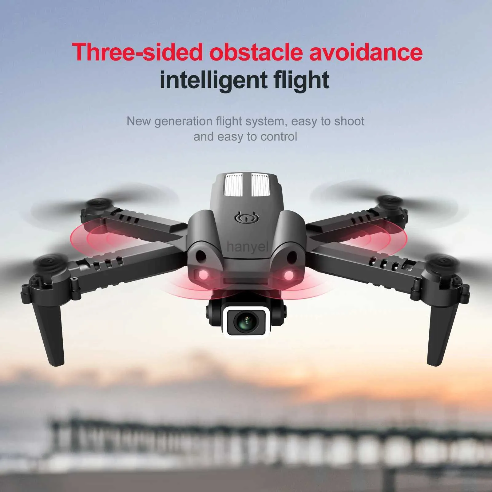 Drones Drone Hd Aerial Photography Remote Controlled Aircraft Four Way Obstacle Avoidance Four Axis Folding Aircraft Toy 240416
