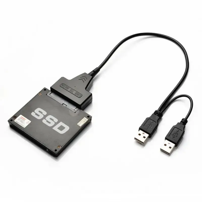 USB To SATA USB 2.0 To 2.5 Inch HDD 7+15 Pin SATA Hard Drive Cable Adapter Is Suitable for SATA SSD and HDD Adapter