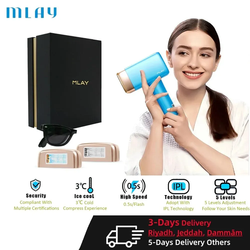 Mlay T14 IPL Laser Épilation de cheveux Ice Cold 500000 Flashs Automat Utilisation de la maison pour femmes Men Body Depilador A 240403