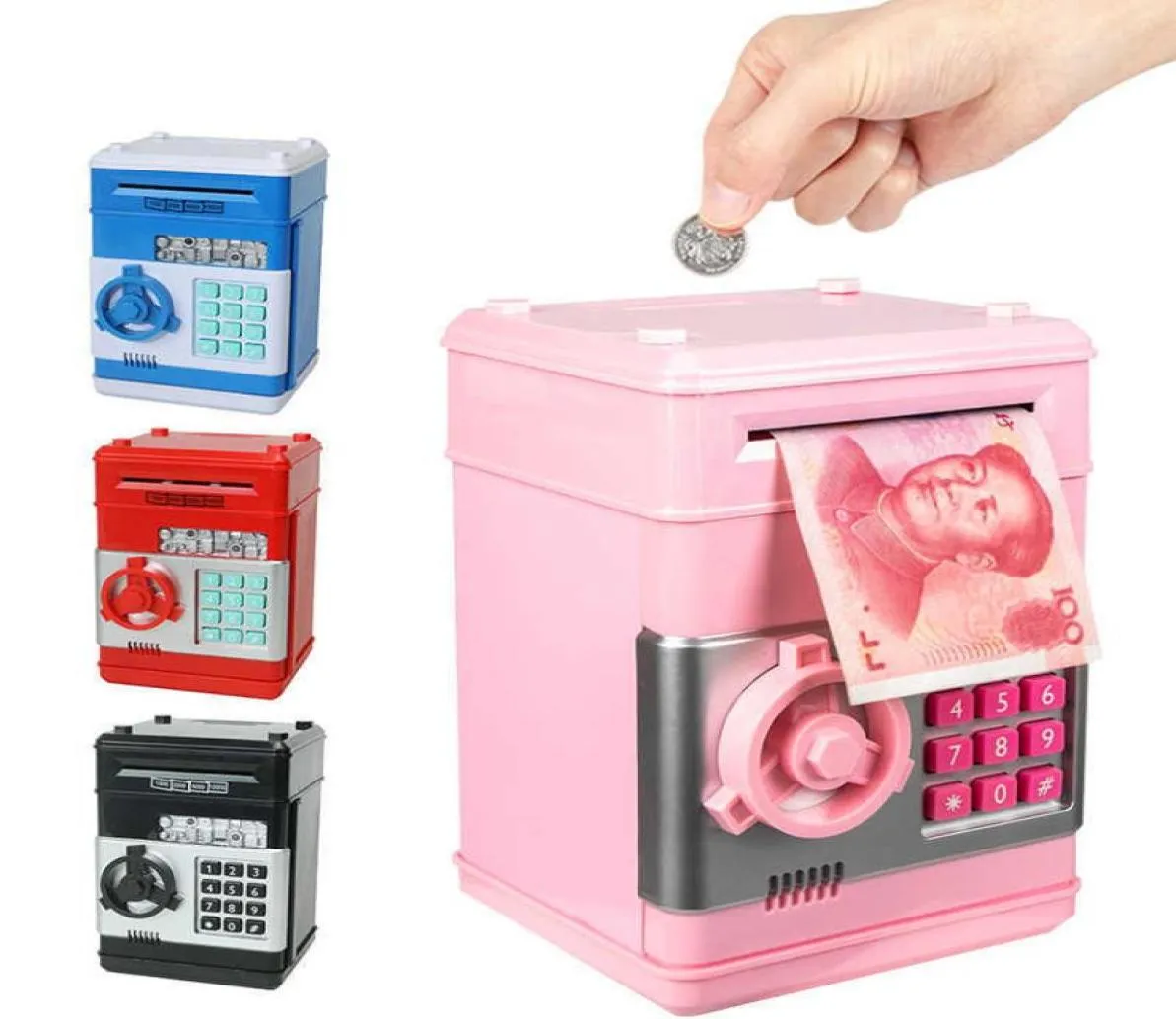 Electronic Piggy Bank ATM Password Money Box Cash Coins Saving Box ATM Bank Safe Box Automatic Deposit Banknote Christmas Gift X077197946