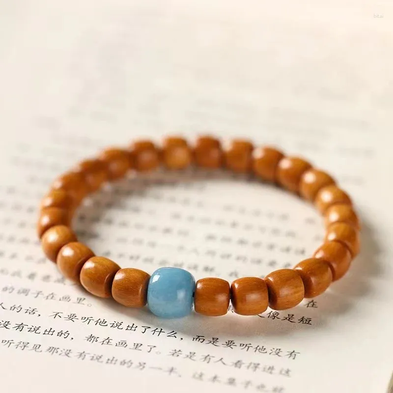 Strand Boutique Butter Tribute Wood Blue Black Beads Vintage Simple Tibetan Agate Ethnic Style Men And Women Couple Bracelet Gifts