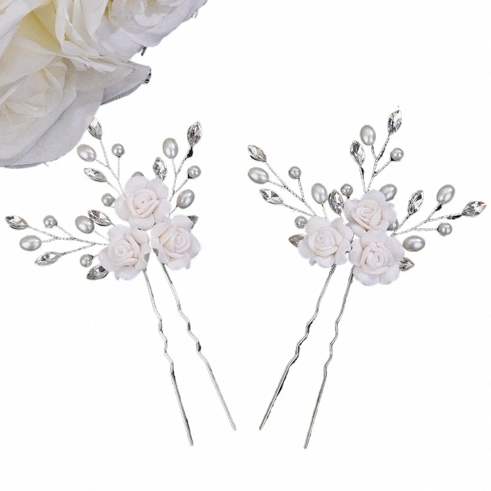 sier Headwear Rhineste Hair Pins Fr Wedding Head Jewelry Female Headpieces Pearl Bridal Hair Accories Bridesmaid Gift z1GF#