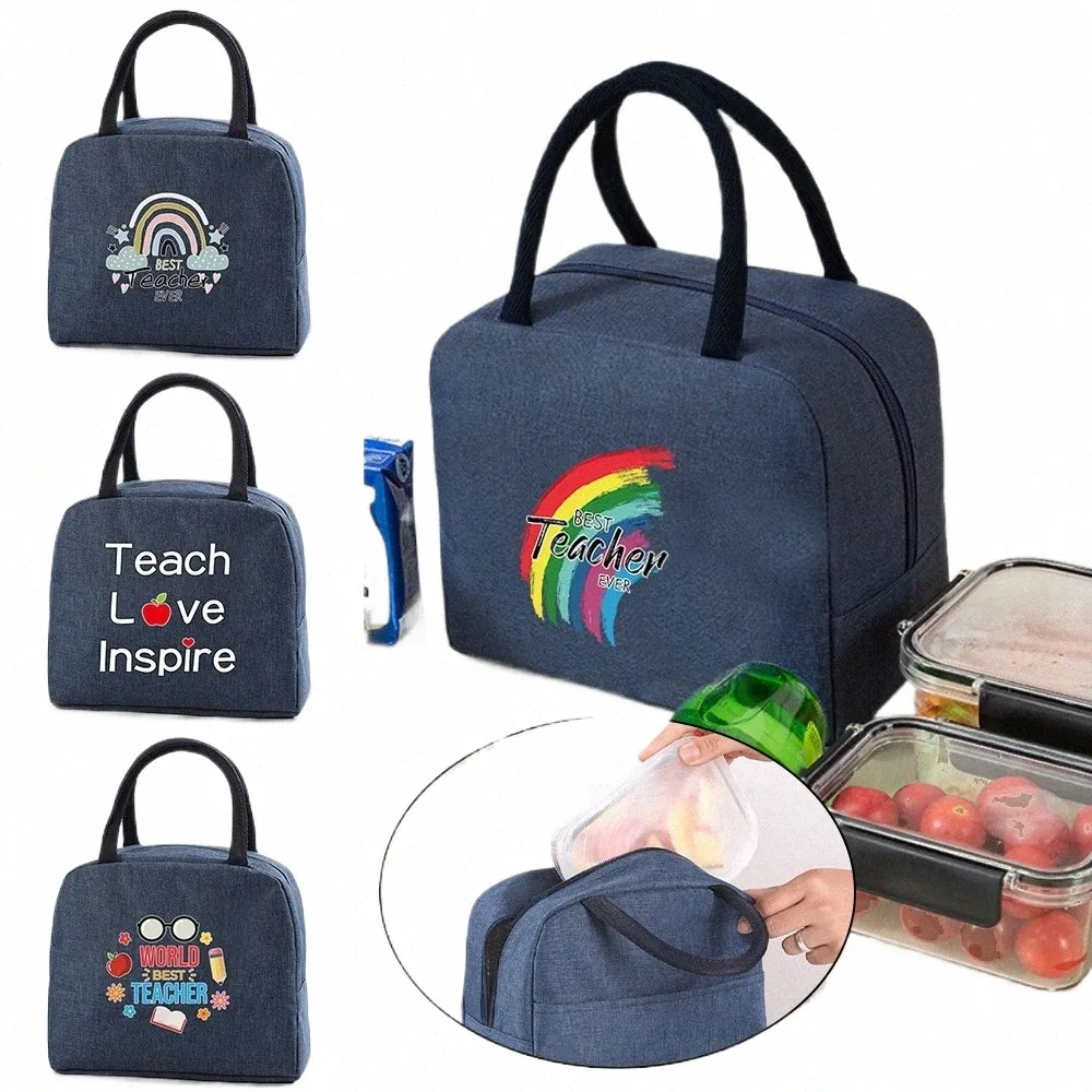 Portable Lunch Bag Food Thermal Box Office Cooler Lunchbox Organizer Geïsoleerde Case School Picnic Tote Teacher Geschenk Bento Pouch X8LN#