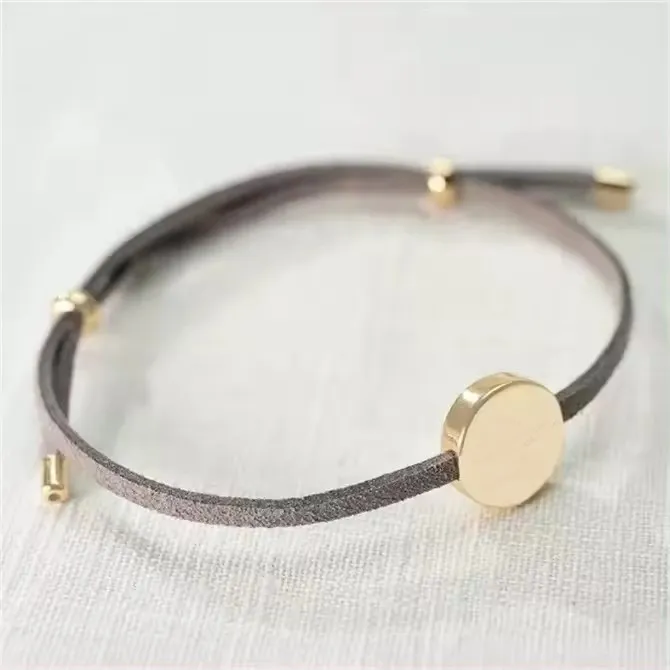 Pulseira do cordão de camurça Bracelet Prata ou ouro rosa Data Bracelelet Bracelet Bracelete em branco do disco, pulseira personalizada para mulheres