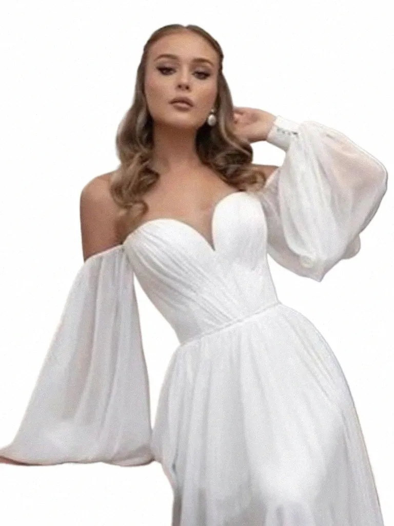 white Detachable Sleeves Chiff Wedding Arm Cover Lg Puff Sleeves Photoshoot Decor for Woman Bride Accories Bridal Gloves Q5Fn#
