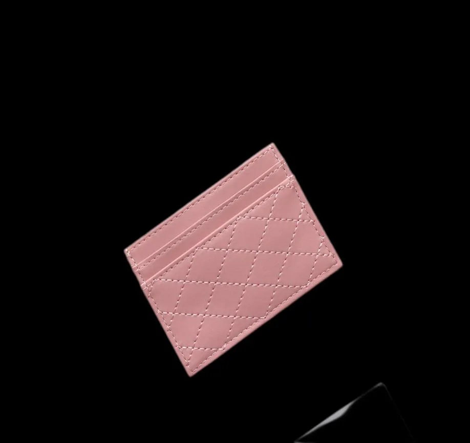 Fashion designer women card holders quilted caviar credit cards wallets leather black lambskin mini wallet8120505