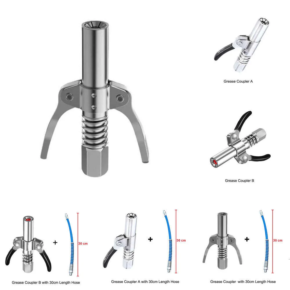 2024 2024 Fettkopplare Tungt Duty Quick Release Grease Gun Coupler NPTI/8 10000 PSI Två press Lätt att driva tillbehör