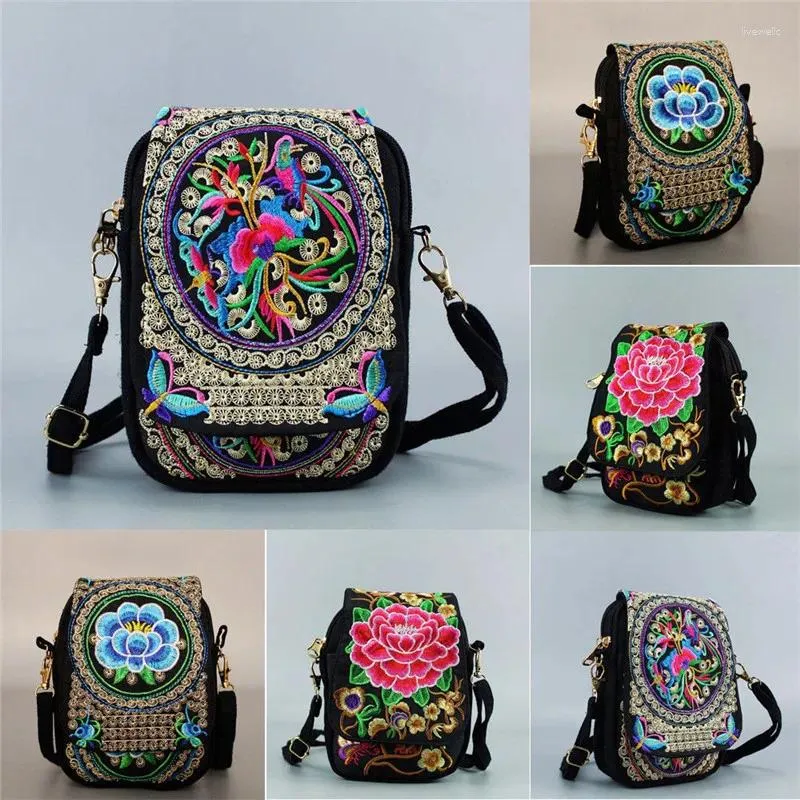 Shoulder Bags Fashion Embroidery Small Square Bag Retro Handbag Female Designer Ethnic Style Lady Messenger