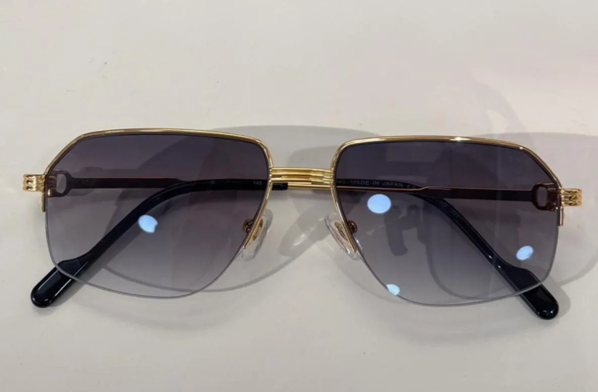 Occhiali da sole pilota ombreggiati grigio oro Sunnies 0285 uomini occhiali da sole di moda mezza cornice con box7719624