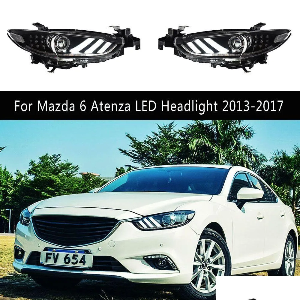 LED أثناء النهار ، قم بتصميم سيارة DRL Light Turmer Turner Corner Companting Factory for Mazda 6 Atenza Headlight 13-17 Dhonv