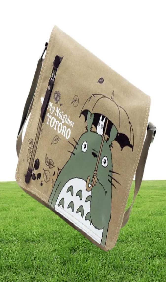 Moda Totoro Bag Men Bags Mensageiros Bolsa de ombro de lona Adorável Cartoon Anime Vizinho Male Male