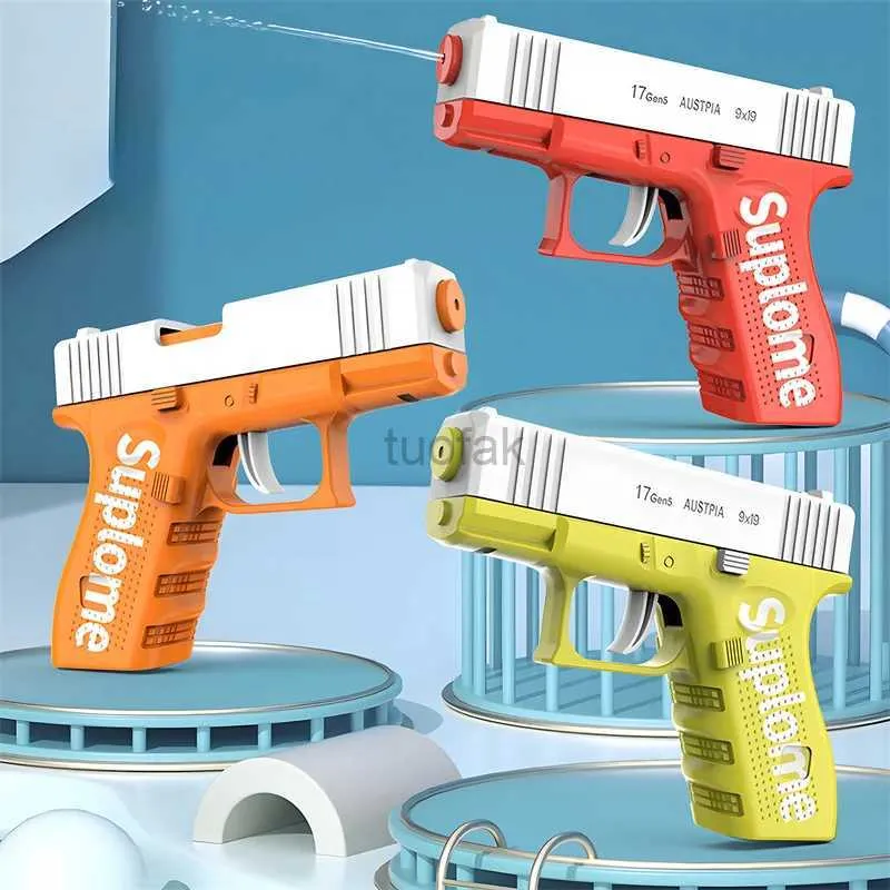 Gun Toys Summer Water Gun Non Electric Pistol Vol Automatisch schietend water Beach speelgoedpistool voor kind kinderen jongens jongens meisjes volwassen 240416