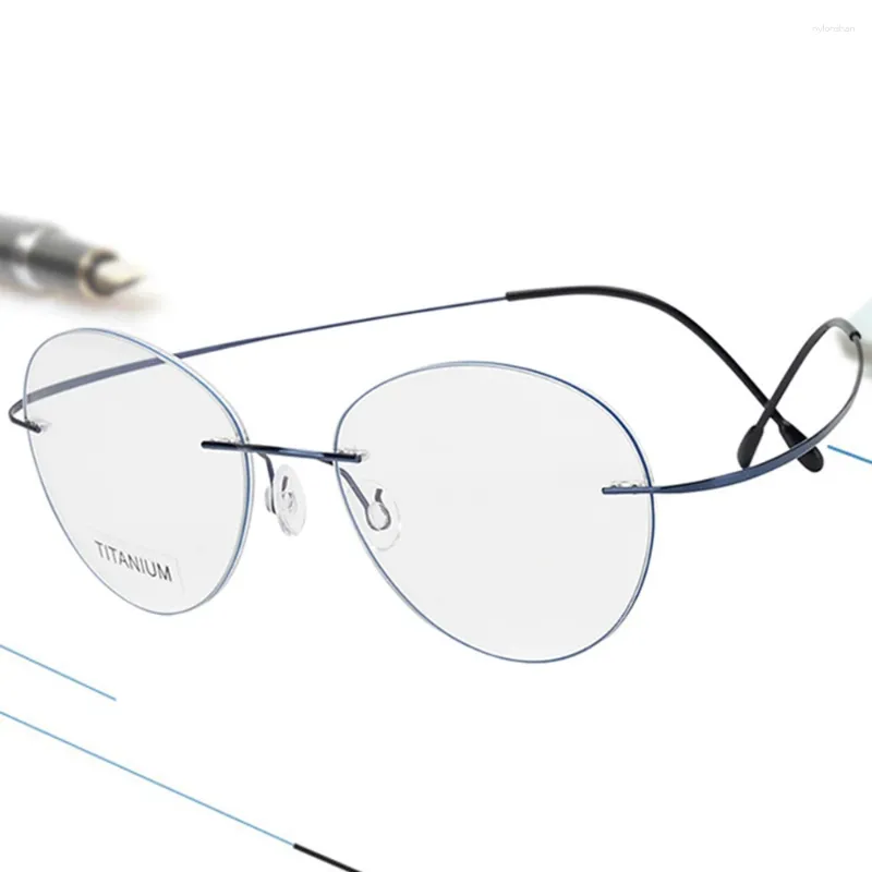 Zonnebrillen retro grote ovale lens zakelijke randloze frameloze ultra-licht draagbare leesbril doos 0,75 1 1,5 1,75 2 tot 4