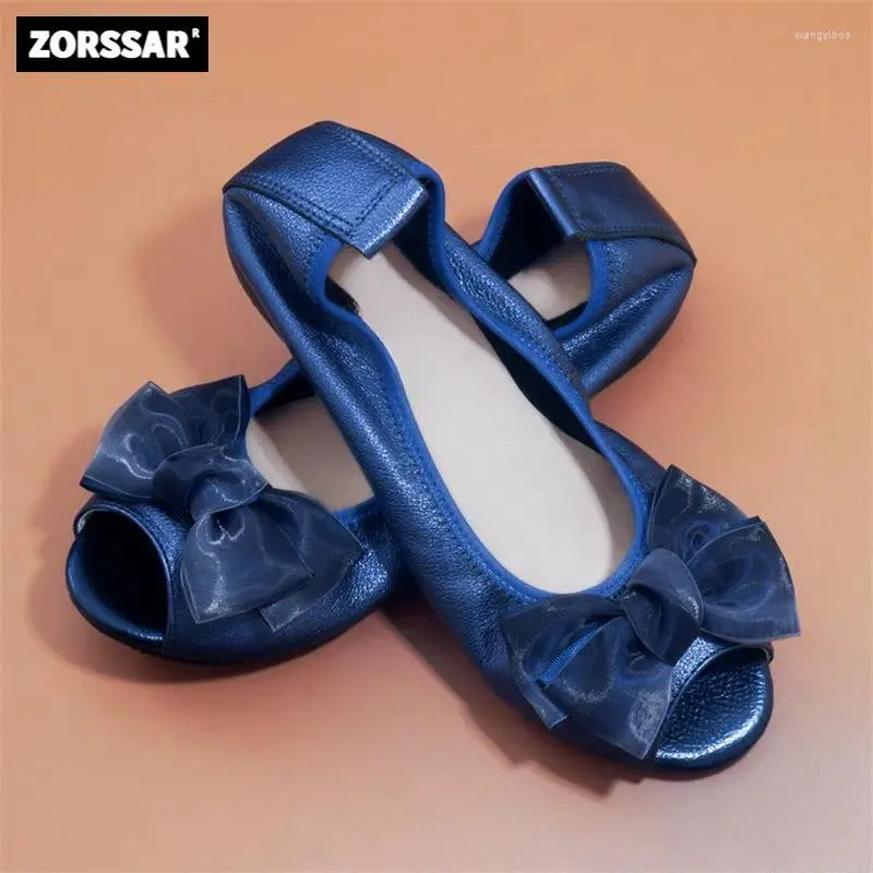 Lässige Schuhe hochwertige Frauen Ballerinas Flats Bowtie Shallow Mund schlüpfen auf Damen flachem Ballett