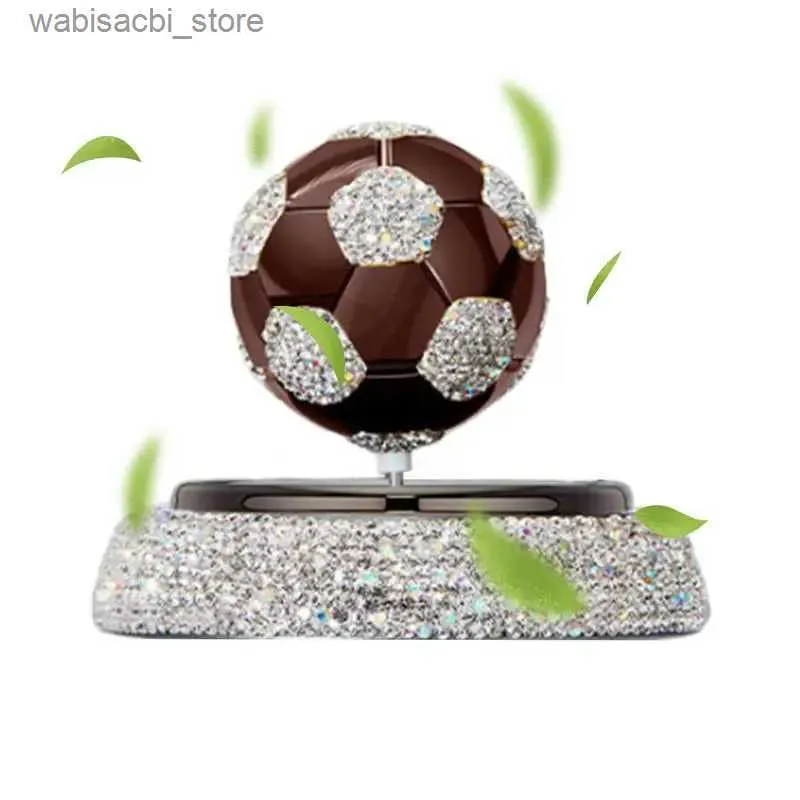 Araba Hava Sınıfı Güneş Araba Hava Sınıfı Dönen Güneş Enerjisi Araba Difüzörleri Rhinestone Futbol Araba Kokusu Aroma Difüzyon Aksesuarları L49