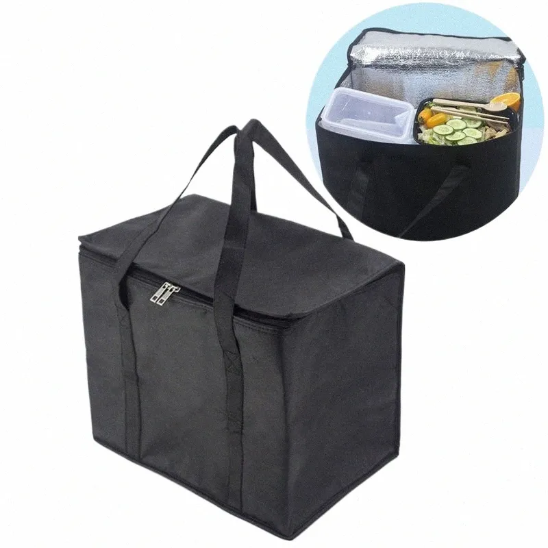 Sac à refroidisseur imperméable Picine à lunch isolé Boîte à lunch pliable Pack de glace portable Sac thermique portable Carrier Fonctiel K1lu #