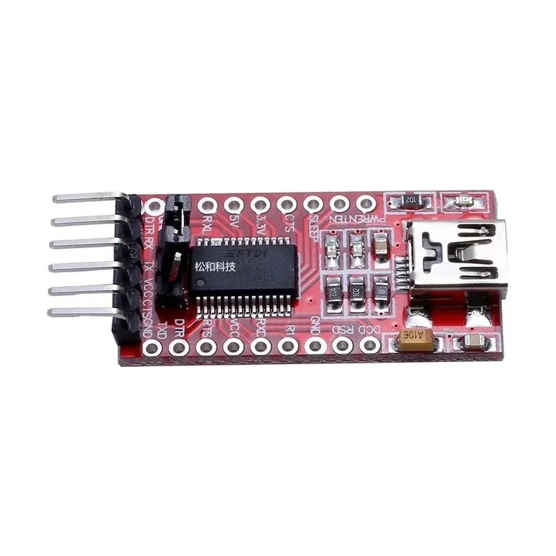 FT232RL FTDI BASIC USB 3.3V 5V TTL Serial para mini download de cabo UART Módulo de adaptador de interface UART com cabos