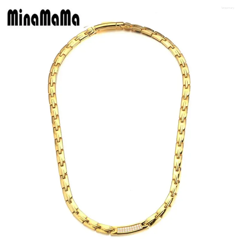 Choker Gold Color Crystal en acier inoxydable Colliers d'hématite pour femme Men Power Health Energy Collier Bijoux Cadeaux