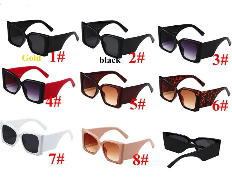 Lunettes de soleil de créateurs de femmes verres de soleil de mode pour les lunettes classiques féminines Couleur Gafas El Sol de Mujer Big Frame 8 couleurs 10pcs