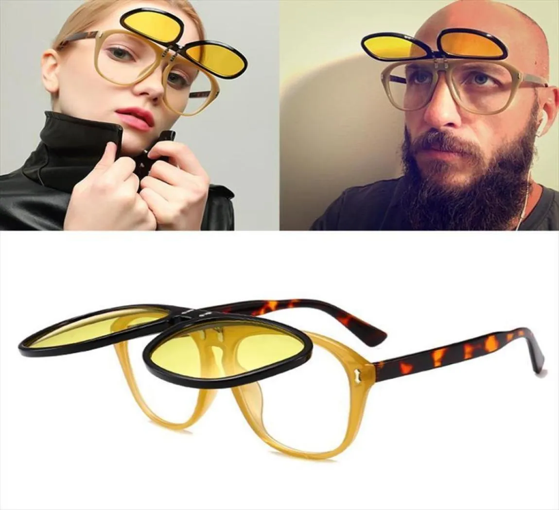 Fashion McQregor Pilot Style Double Layer Solglasögon Vänd upp Clamshell Brand Design Sun Glasses de Sol 15015337296