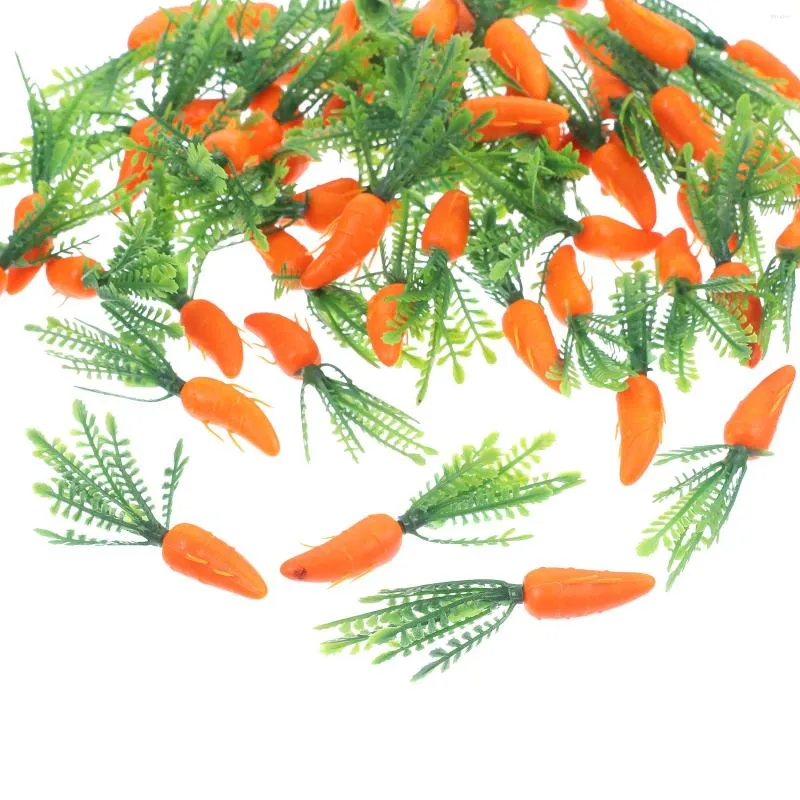 Decorative Flowers 60 Pcs Simulated Carrot Artificial Vegetable Carrots Mini For Crafts Plant Cake Fake Plastic Party Decoration