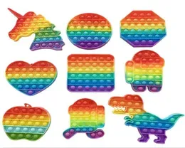 Push Toy Bubble pers Board Game Tiktok Sensory Rainbow Cartoon Unicorn Finger Bubbles Puzzle Family Kids Desktop Toys Stress Relief Poo-its H11032631459