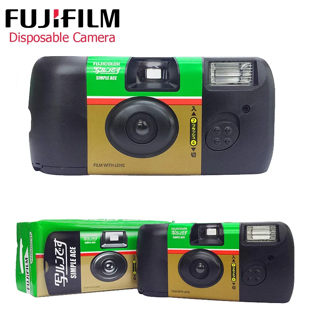 Камера Fuji 13 PCS Fujifilm Simple Ace ISO 400 Power Flash 27 Одноразовая одноразовая пленка.