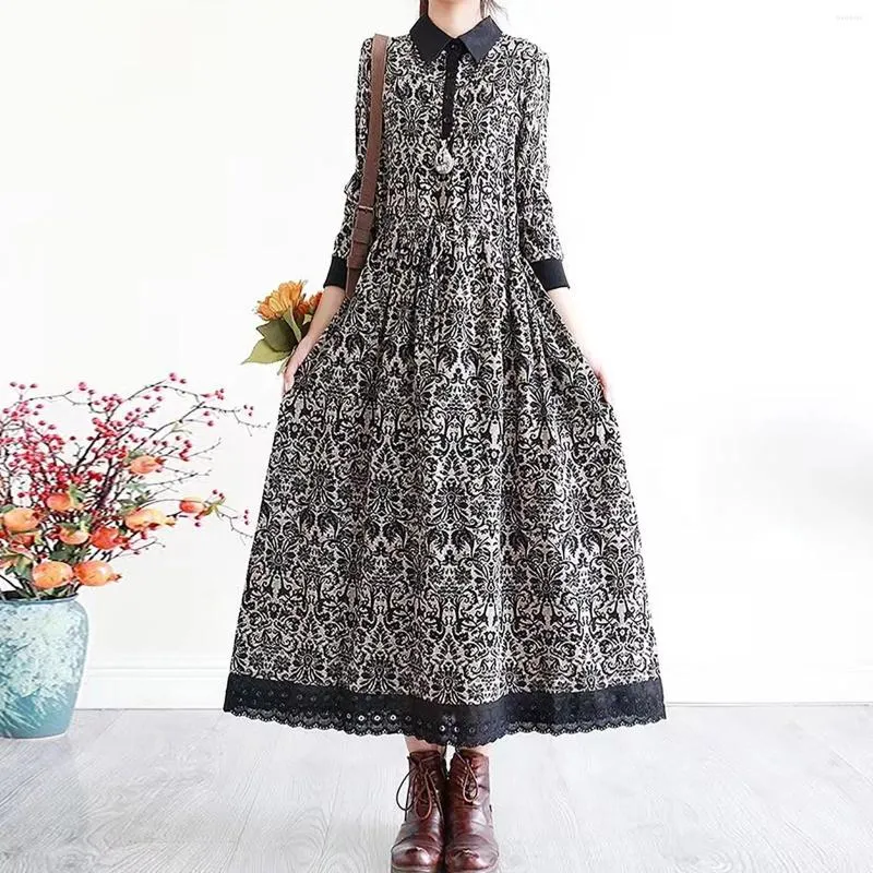 Casual Dresses Women's Maxi Dress Long Sleeve Summer Large Size Bohemian Button Down for Women Elegant Party