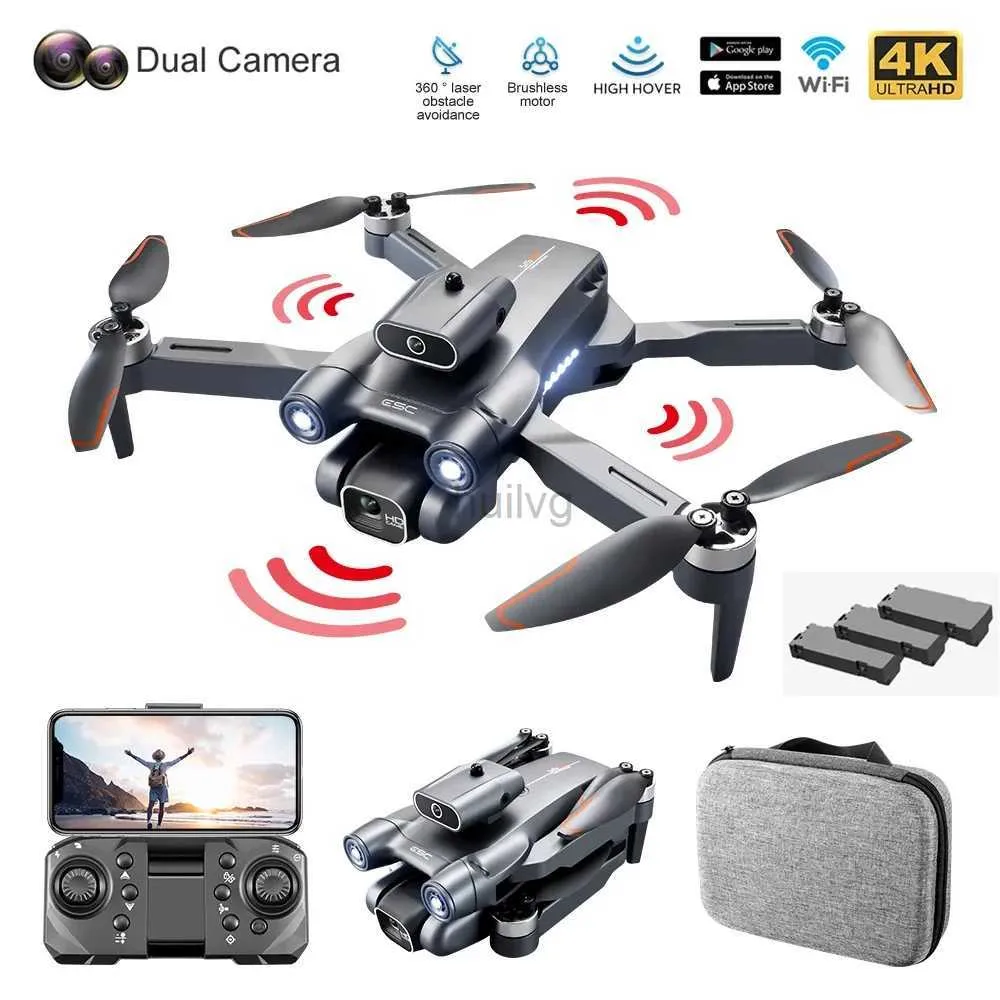 DRONES NEW S1S MINI DRONE 4K PROFESIONAL 6K HDカメラ障害物航空写真ブラシレス折りたたみ折りたたみ式クアッドコプター1.2km 24416