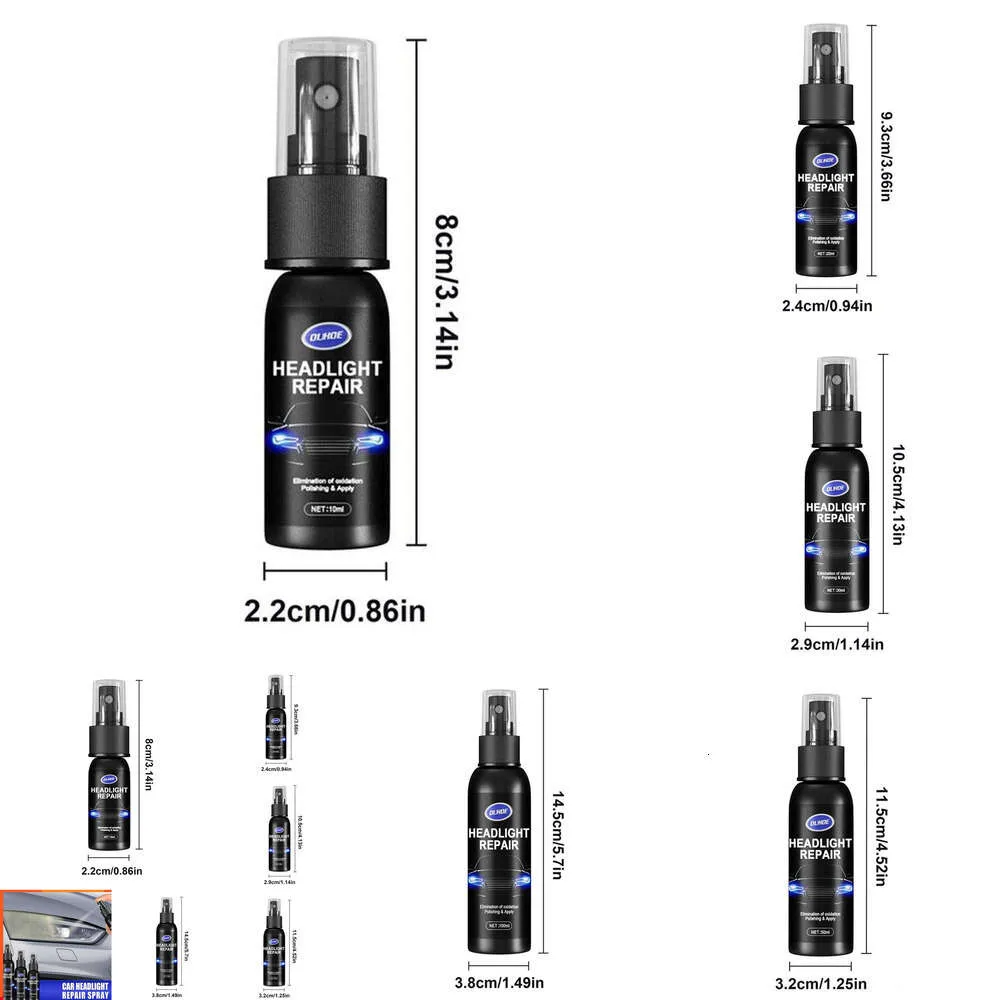2024 2024 Bil Ljus återställande vätska Ta bort oxidation smuts bärbar strålkastare reparation polsk vätska för bilens strålkastare restaurering