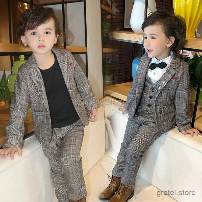 Pakken Gentleman Kinderen Enfant Garcon Mariage Pak Prince Boys Wedding Suit Kinderen Formele Blazer Vestbroek Tuxedo Dress Clothing Set