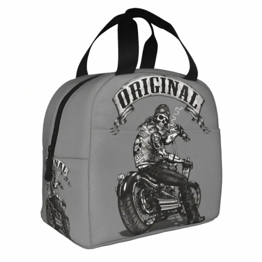 Sac à lunch isolé Biker Sac à lunch Coil Mélier Consulter Horror Halen Tote Tote Boîte à lunch Bento Pouche Voyage A9OB #