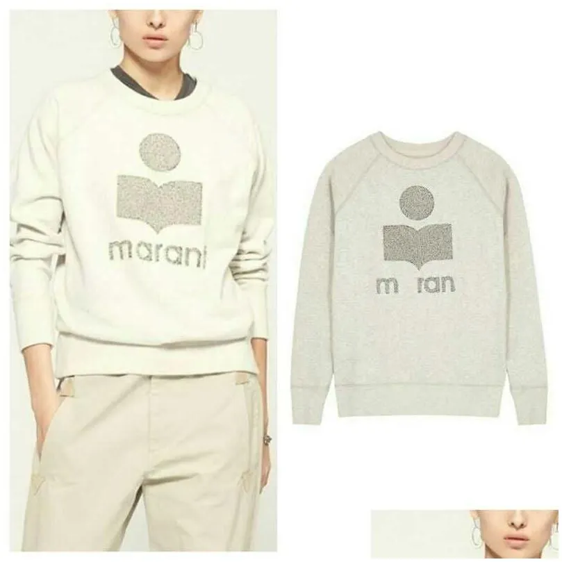 Dames hoodies sweatshirts isabel marant vrouwen katoen Terry Raglan trui modeontwerper lange mouwen sweatshirt casual hoodie drop ot0zm