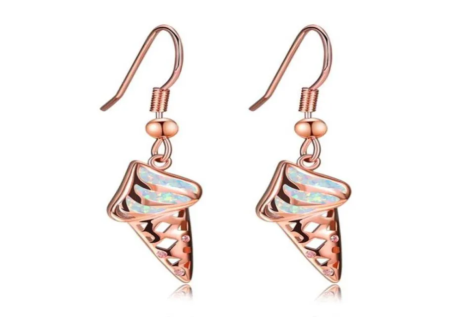 Dangle Kronleuchter weiblicher blau weißer Opal Ohrringe Rose Gold Silber Farbe Vintage Creme Lange Hochzeit für Womendangle Chandel7389187